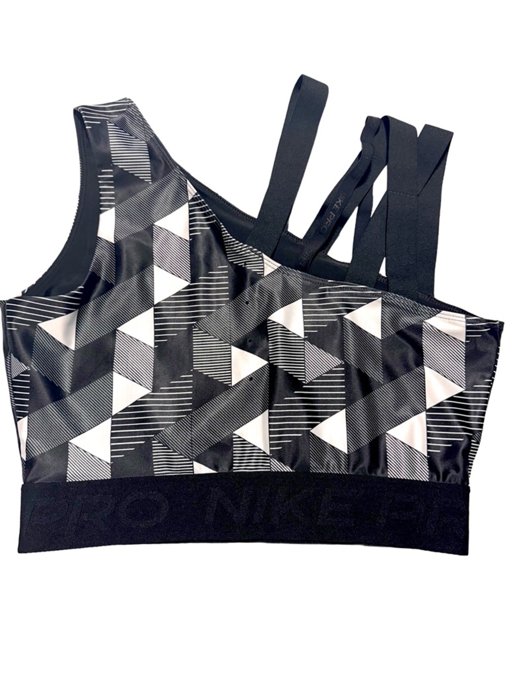 NIKE Serena Williams Design Crew Geometric Strappy Sports Bra Black White M